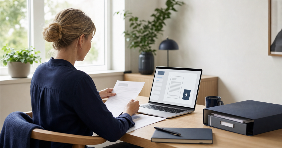 A business owner saving company documents before a digital register service changes