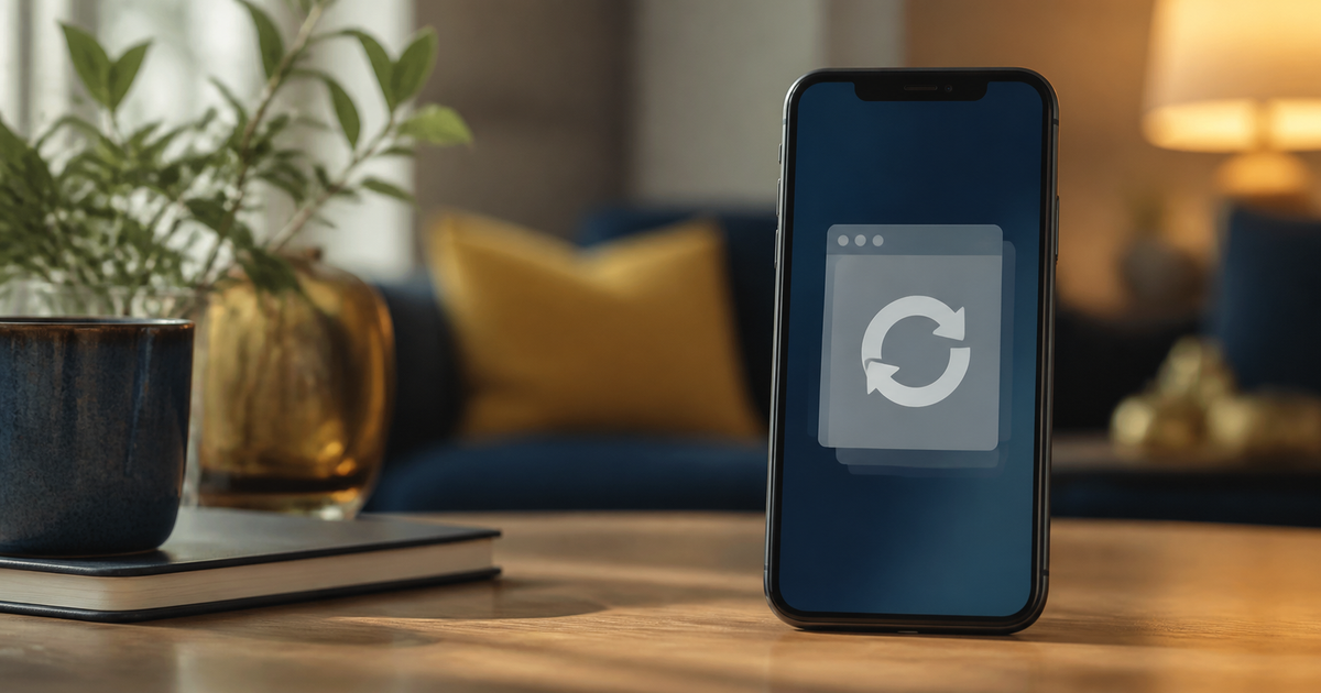 Phone with an app update symbol