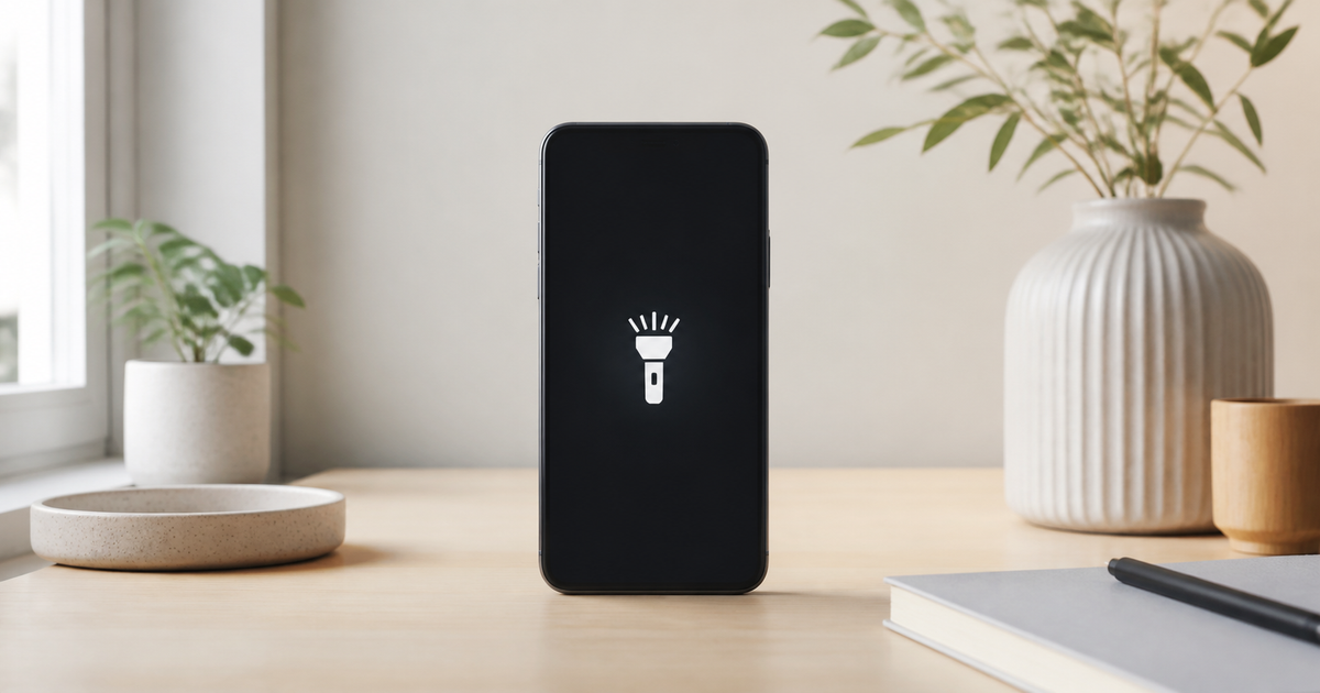 Phone with a flashlight symbol