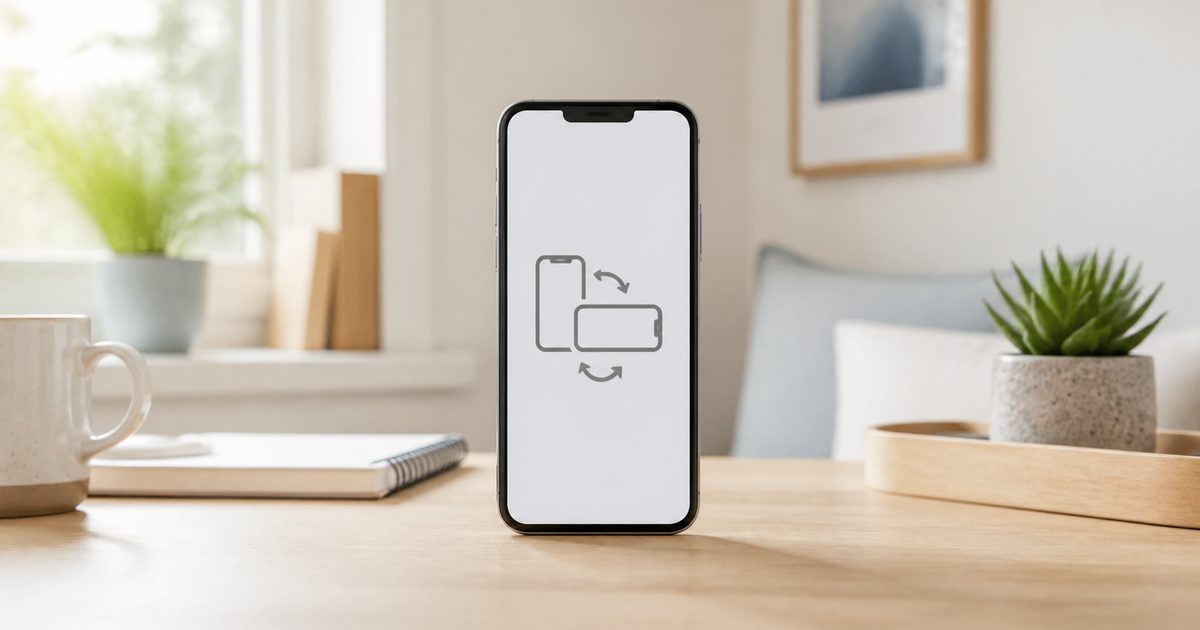 Phone with a screen-rotation symbol