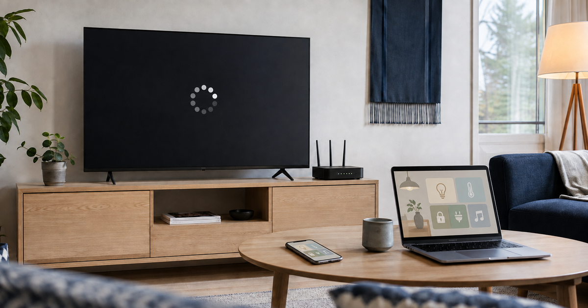 Smart TV buffering while a nearby phone and laptop remain connected